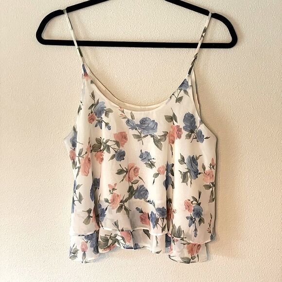 Beautiful! Soprano, Strappy, Flowing, Floral & Off-White, Lined Tank. Size S/M. - Picture 2 of 4